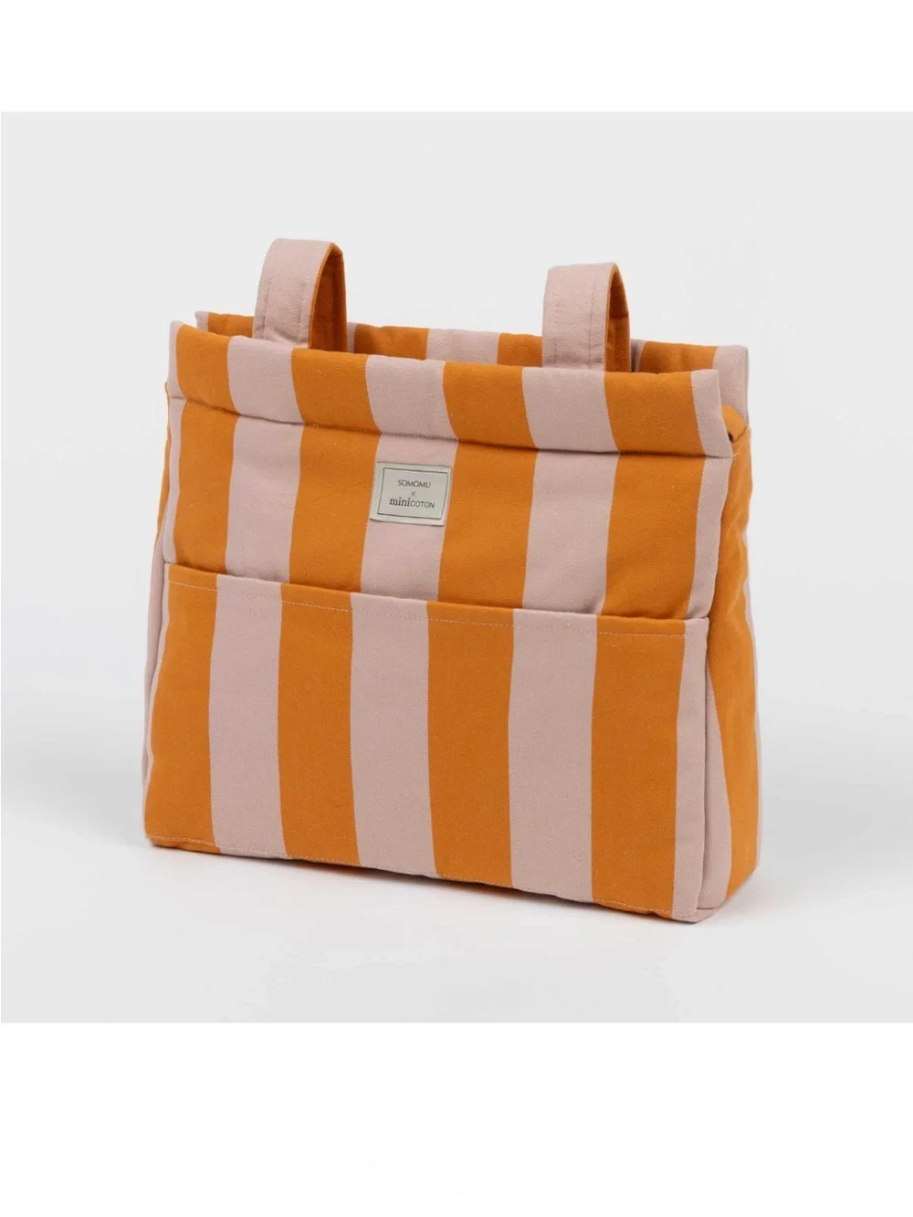 Minicoton Striped Orange & Pink Tote Bag by